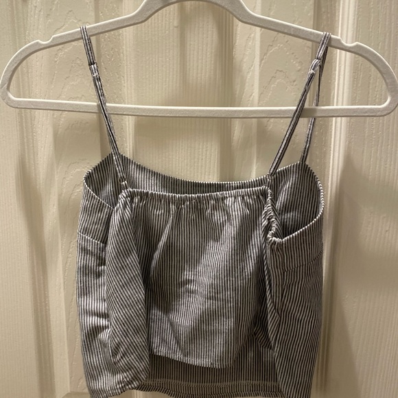 Brandy Melville Blue and white stripped crop tank - Picture 3 of 3